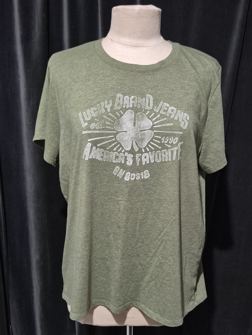 Lucky Brand Jeans Olive Graphic Tee (Box C)